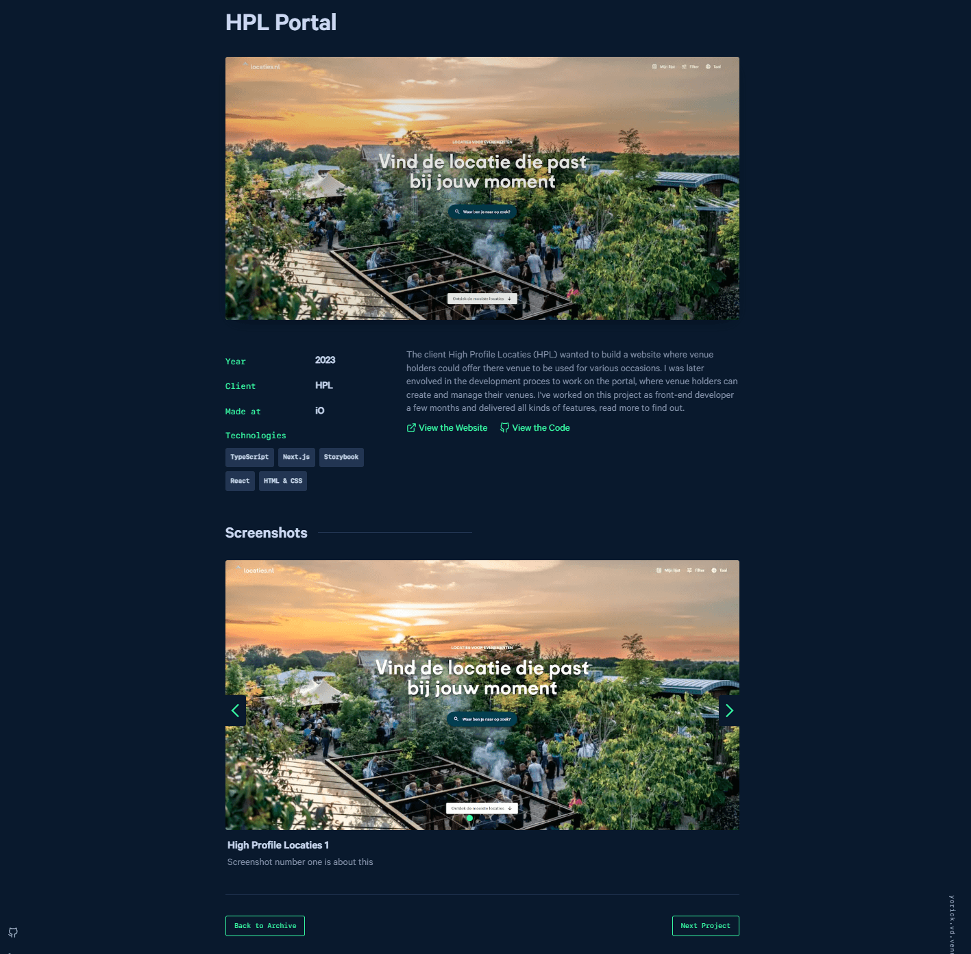 Project Detail Page